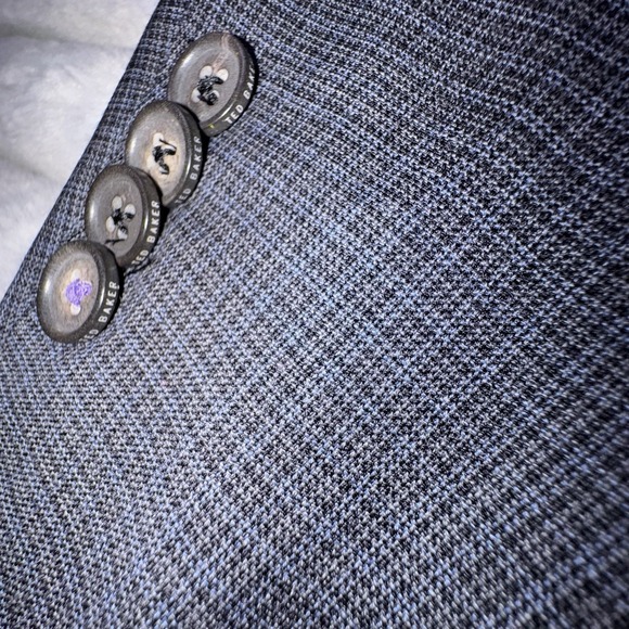 Ted Baker Blazer 40R Blue Black Check Endurance Single Breasted Suit Jacket - Picture 5 of 13